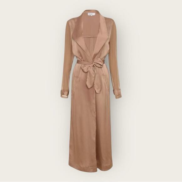 House of CB London | Coryn Trench Coat W/Transparent Sleeves | Camel | XS - Picture 1 of 13